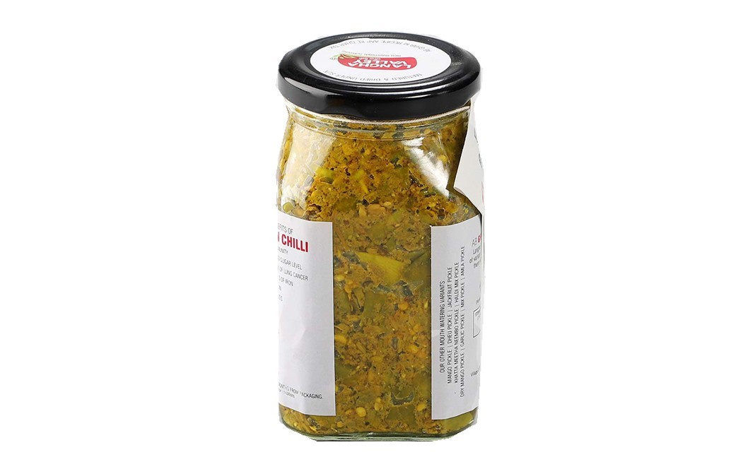 Langha Valley Green Chilli Pickle    Glass Jar  350 grams